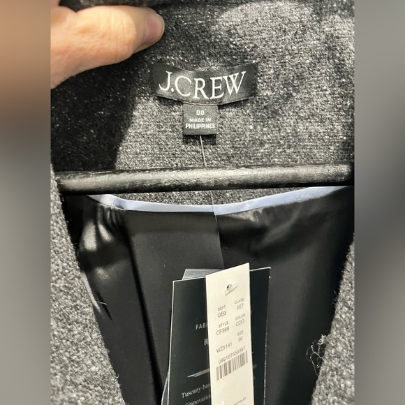 NWT J.Crew Vivienne Blazer in Italian Donegal Wool Blend size 00 $378 Charcoal - Picture 10 of 15
